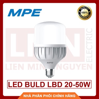 Đèn led mpe - bh 2 năm - bóng đèn led bulb trụ 20w - 50w e27 lbd-50t siêu sáng hàng việt nam, công nghệ đức