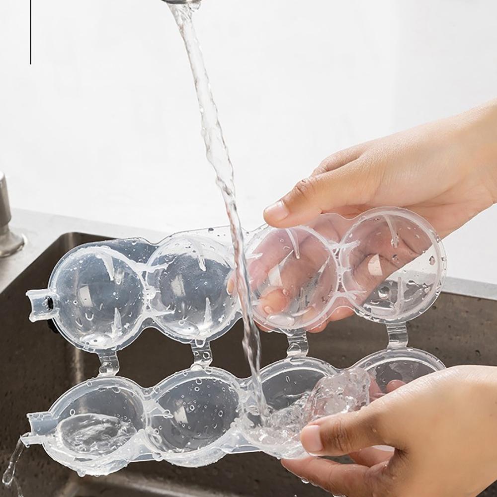 YIYU Khuôn Làm Đá 4 Lỗ 4 Ngăn Hình Tròn Tiện Dụng