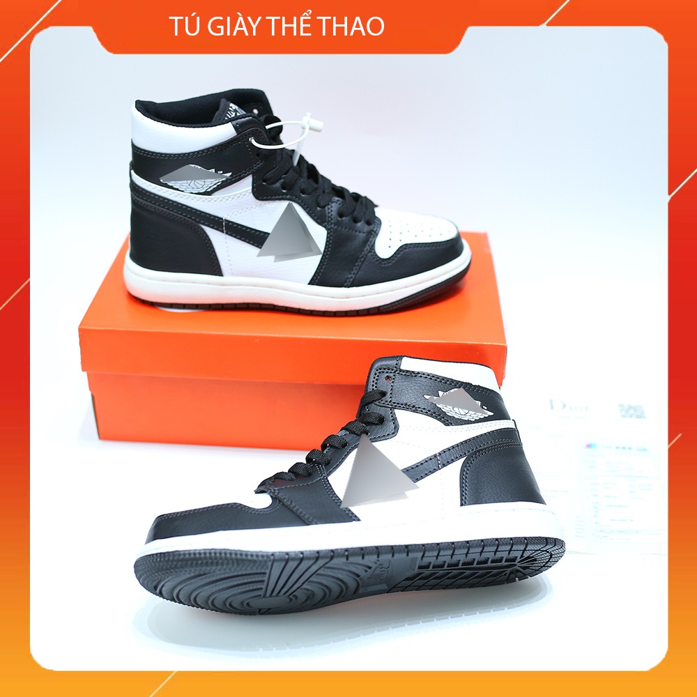 Giày Thể Thao Sneaker Nam Nữ Jordann 1 Panda Đen Trắng Cao Cổ Cao Cấp