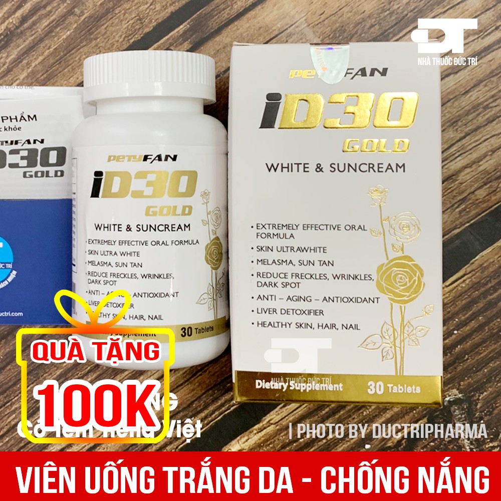 [CHÍNH HÃNG] Viên uống trắng da, chống nắng ID30 Gold PETYFAN | BigBuy360 - bigbuy360.vn