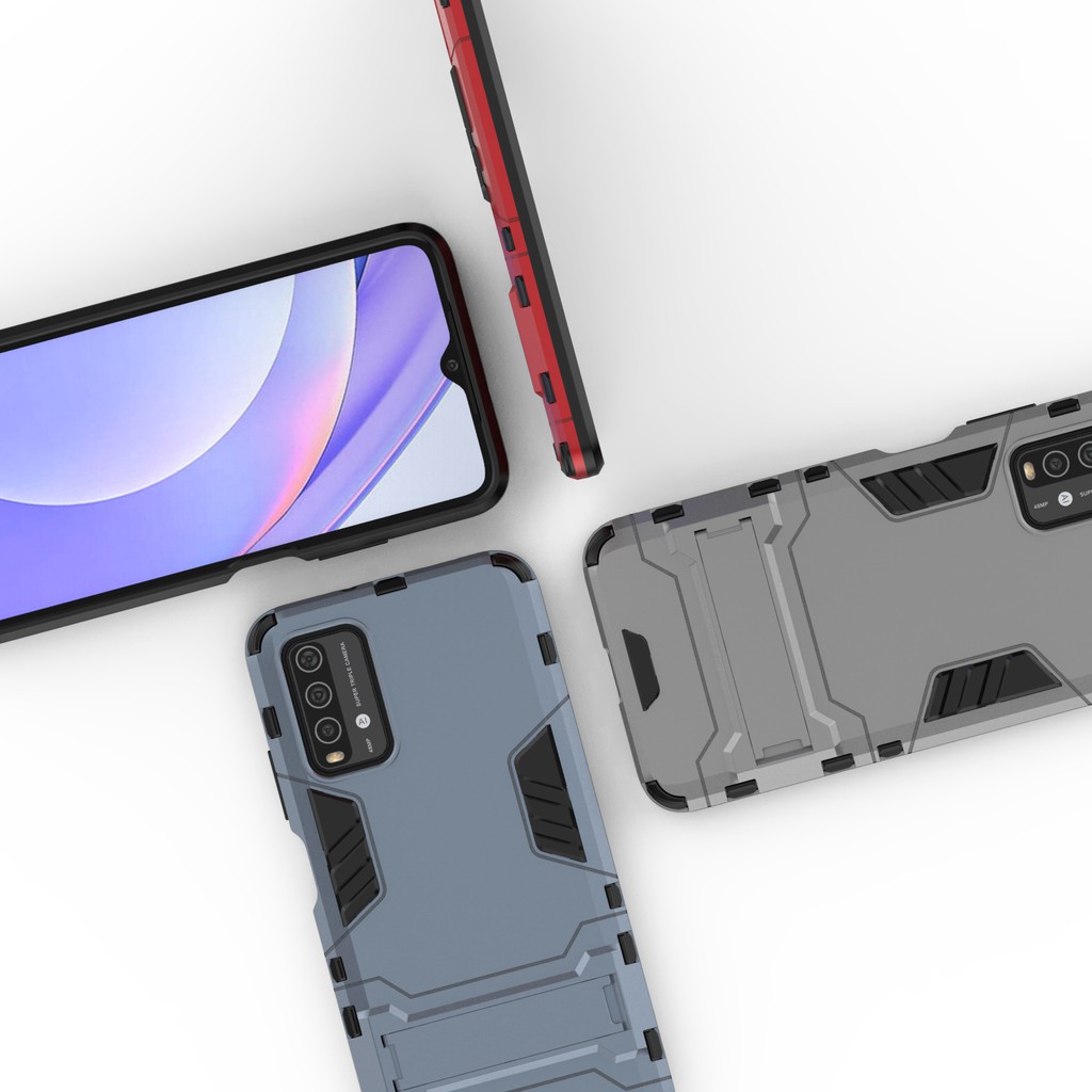 Ốp lưng Redmi 9T / Redmi Note 9 4G chống sốc Iron Man cao cấp giá đỡ xem phim