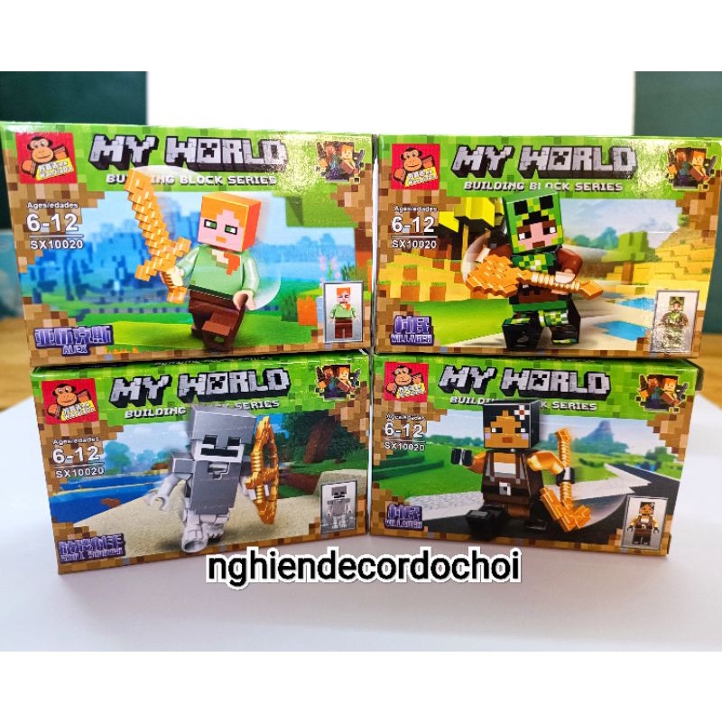 Lego miniworld, bộ 10 hộp lego. Cam kết đẹp như ảnh. Mini world
