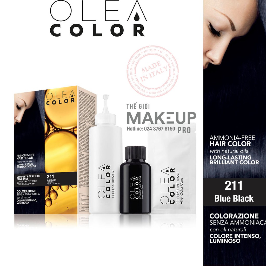 [ĐEN ÁNH] Thuốc Nhuộm Tóc Thảo Dược Bền Màu Olea Color - The gioi make up pro