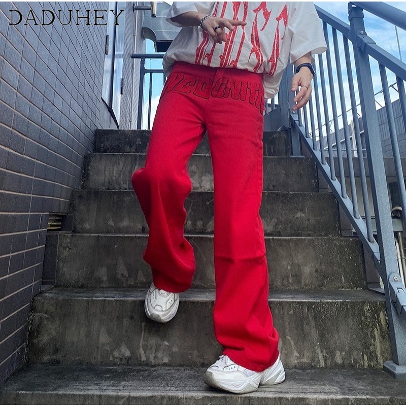 Quần ống rộng cạp cao hiệu ứng xếp nếp thời trang mùa thu cho nam