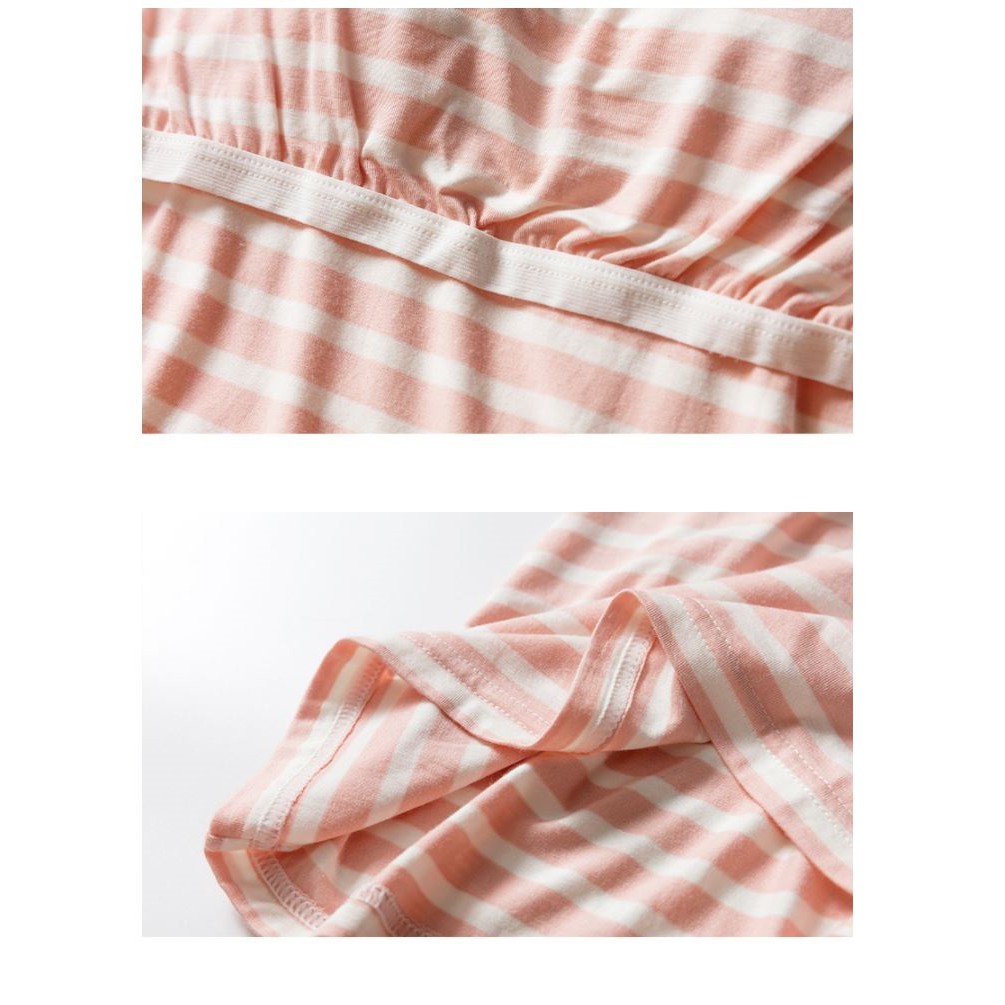 Bộ Mặc Nhà Có Đệm Ngực Vải Modal Kẻ Sọc Cao Cấp CT381