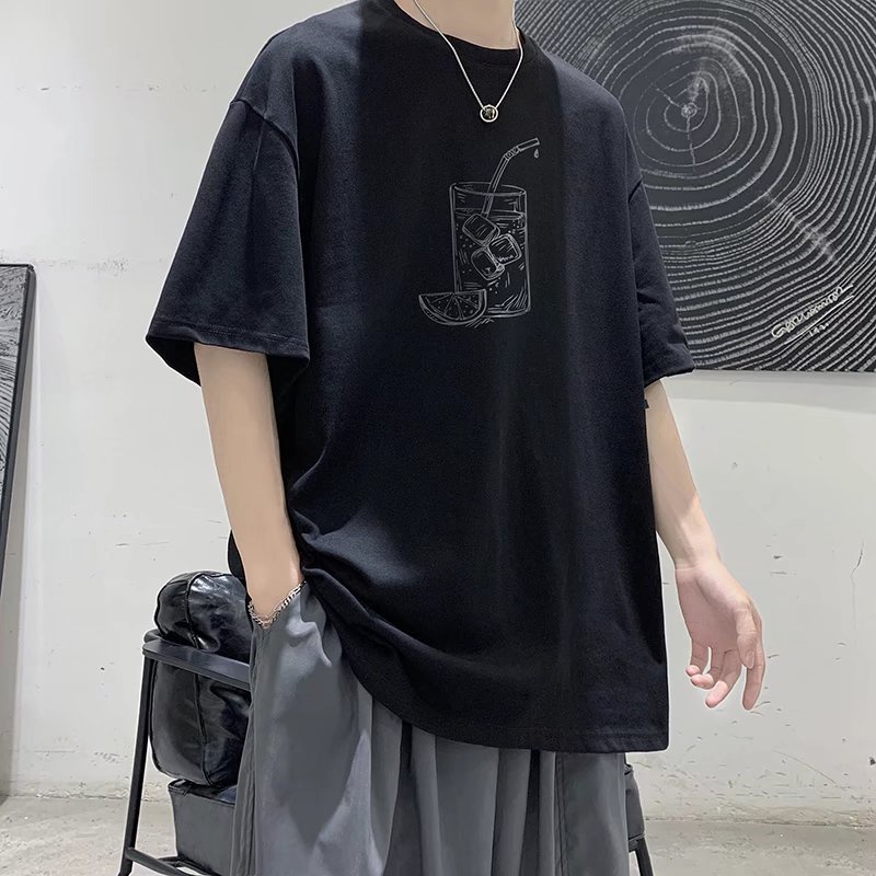 Áo Thun Tay Ngắn Dáng Suông In Họa Tiết Hiphop Đường Phố Phong Cách Hàn Quốc Thời Trang unisex size M-8XL