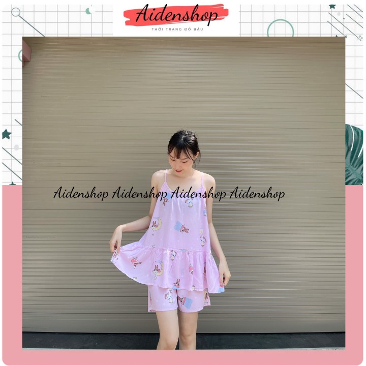 Bộ bầu mặc nhà đẹp chất mát 2 dây chất lanh mát nhiêu màu