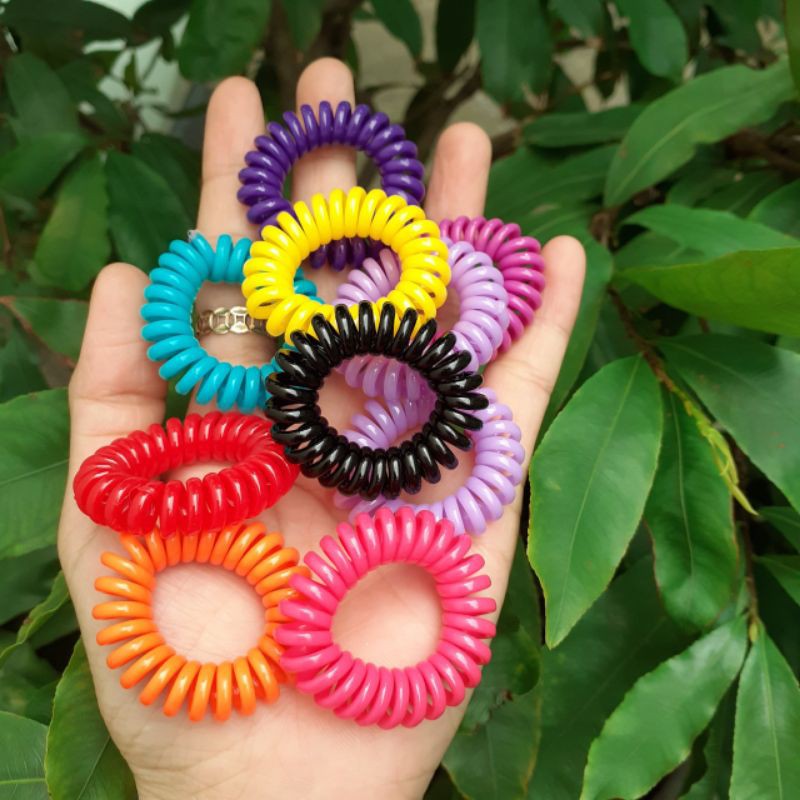 Dây cột tóc lò xo màu (cở trung 3cm)