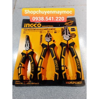 Bộ 3 kềm răng,cắt và nhọn cao cấp ingco hkhlps2831