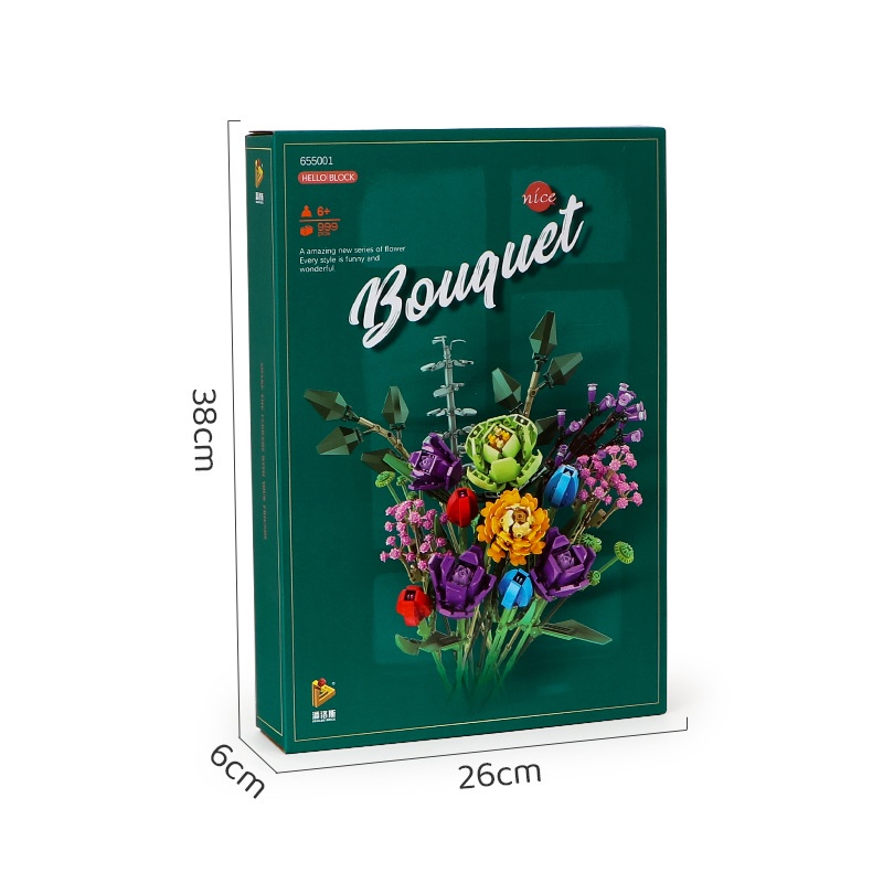 Đồ chơi lắp ráp khối xây dựng bó hoa Hồng Rose
