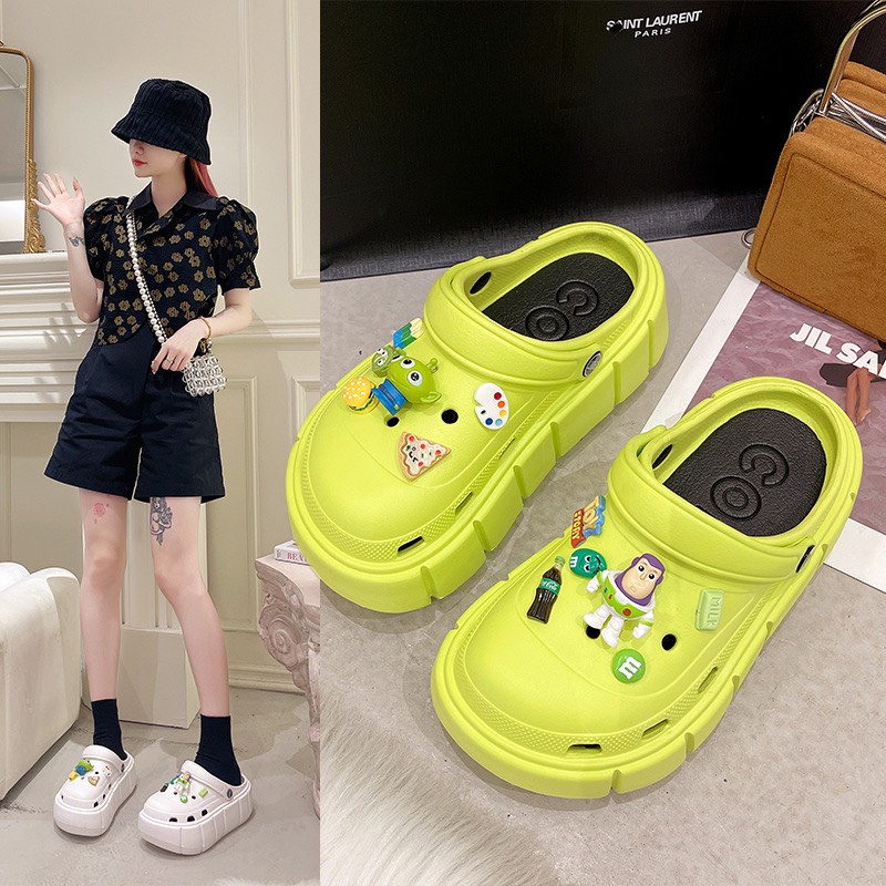 [ Loại 1 đế 6cm ] Dép sục bánh mì Cross nữ đế 6cm siêu nhẹ tặng kèm Sticker dễ thương