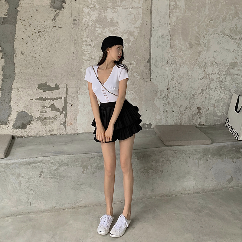 Chân Váy Lưng Cao Thiết Kế Hai Lớp Phong Cách Hàn Quốc | BigBuy360 - bigbuy360.vn