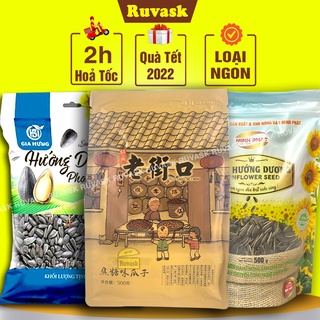 Hạt Hướng Dương Vị Dừa Túi 500g Sấy Khô - Quà Tết 2023/ Hướng Dương Tẩm Vị  - Đồ Ăn Vặt Ruvask