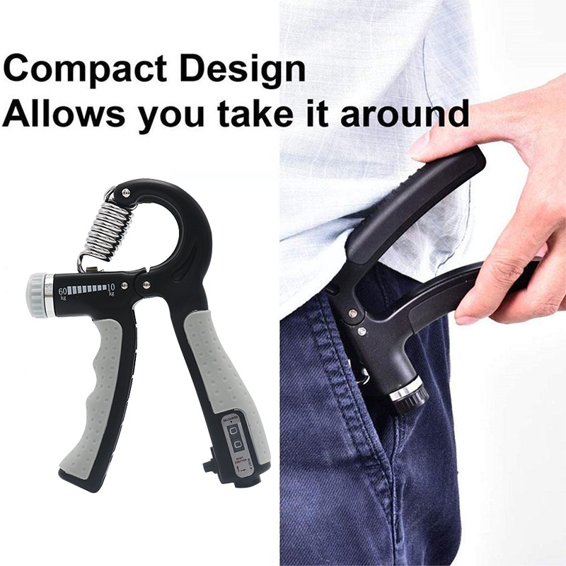 Tập Tay, Kiềm Bóp Tay Đếm Số, Kìm Bóp Tay, Dụng Cụ Tập Gym  Kìm Bóp Tay Đếm số, điều chỉnh lực 10-60kg