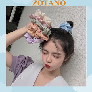 Dây buộc tóc scrunchies đẹp, chun cột tóc vải họa tiết hoa hàn quốc SC04