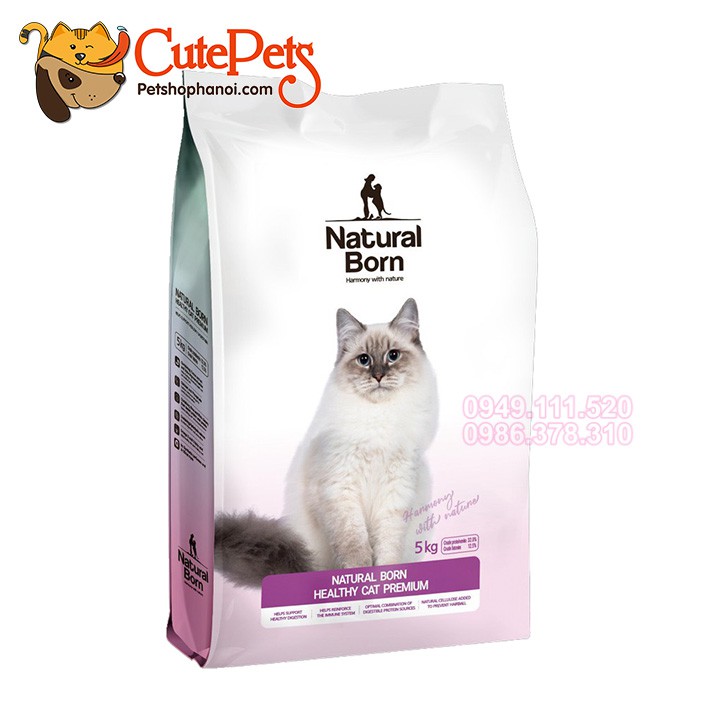 Thức ăn mèo Natural Born Healthy Cat Premium túi 5kg - Phụ kiện thú cưng Hà Nội