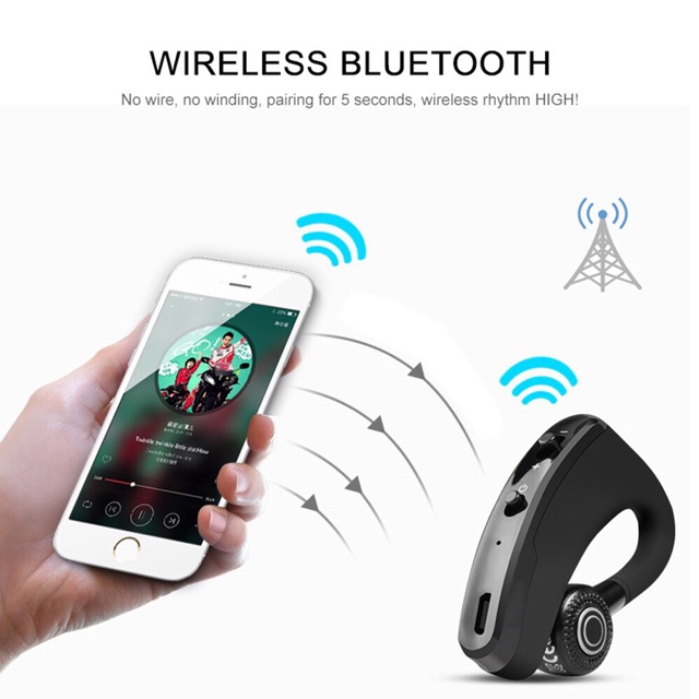 Tai nghe Bluetooth V9 siêu bass chống ồn