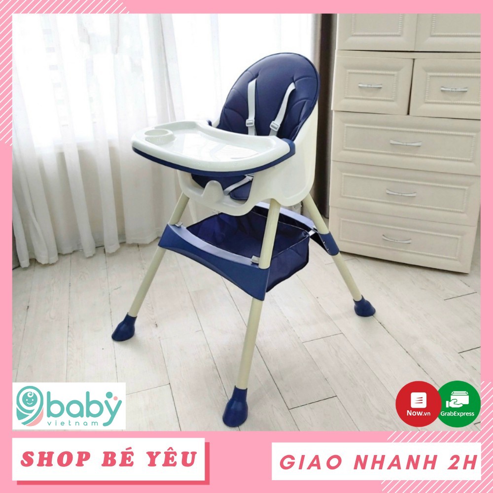 Ghế tập ăn cho bé  𝑭𝒓𝒆𝒆𝒔𝒉𝒊𝒑  Ghế ăn dặm cho bé điều chỉnh độ cao 9Baby màu xanh than