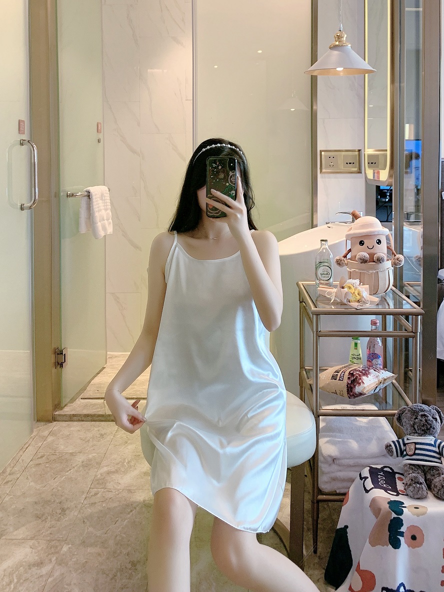 Đầm Ngủ Không Tay Vải Phi Bóng Phong Cách Hàn Quốc Quyến Rũ Dành Cho Nữ | BigBuy360 - bigbuy360.vn