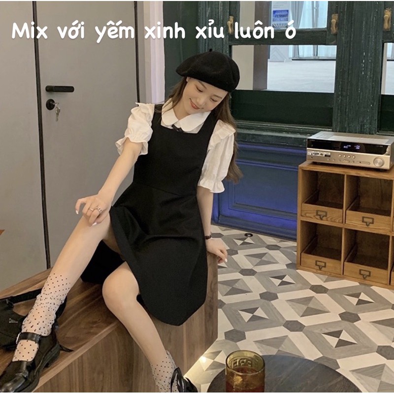 [ẢNH THẬT/ SẴN] Áo sơ mi cộc tay ren nơ nhỏ