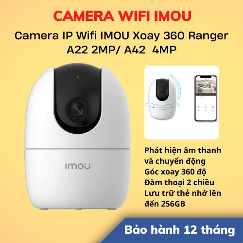 [Hỏa Tốc - HCM]  Camera IP Wifi IMOU Xoay 360 Ranger A22 2MP/ A42  4MP | Hàng Chính Hãng | Bảo Hành 24 Tháng | LSB Store