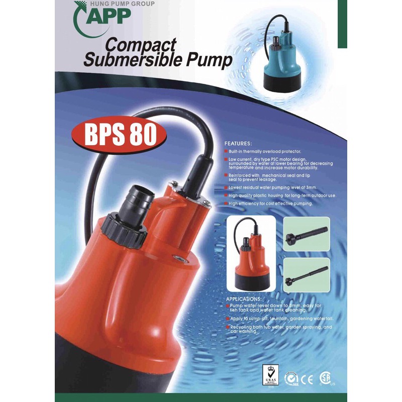 Máy Bơm Chìm Nước Thải Sạch,ho ca  APP BPS 80