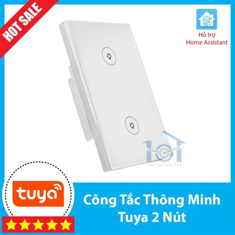 Công tắc cảm ứng Tuya chữ nhật 2 nút - Hỗ Trợ Google Assistant, Alexa, Hass