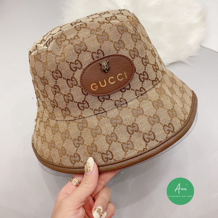 Mũ Bucket G U C C I đầu Hổ, hoa văn chìm thời thượng, cá tính. Hàng super full Tag Code