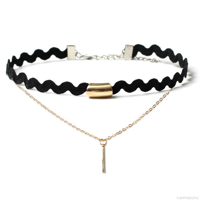 10 Pcs/set Neck Choker Women Fashion Sexy Solid Color Black Fashion Necklace