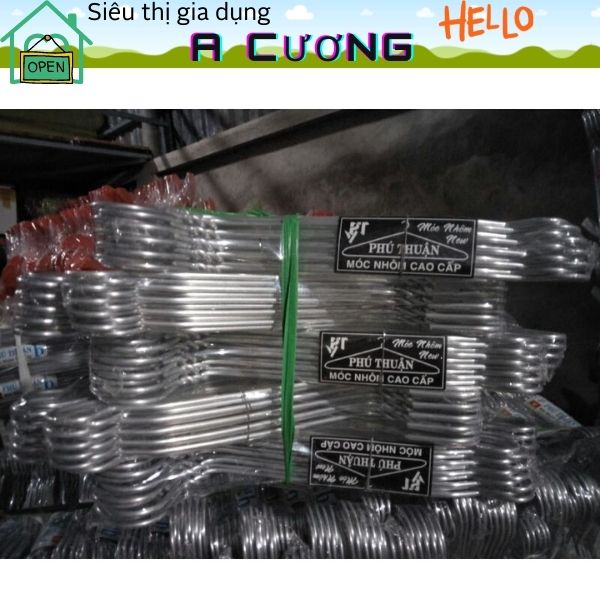 10 móc nhôm phơi quần áo người lớn PHÚ THUẬN - LOẠI NHÔM DÀY