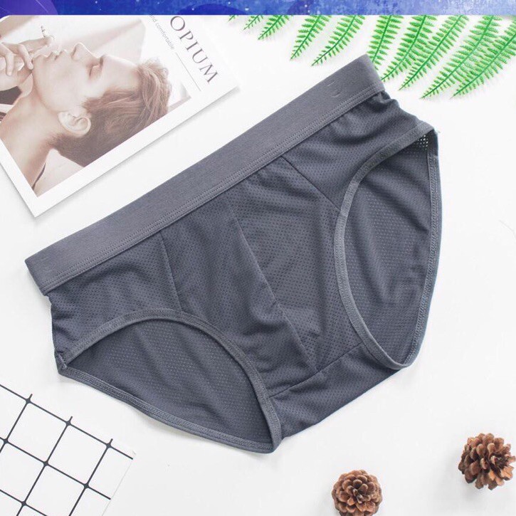 [Hộp 4 cái] quần sịp thông hơi thun lạnh loại chéo( shop bao chất).