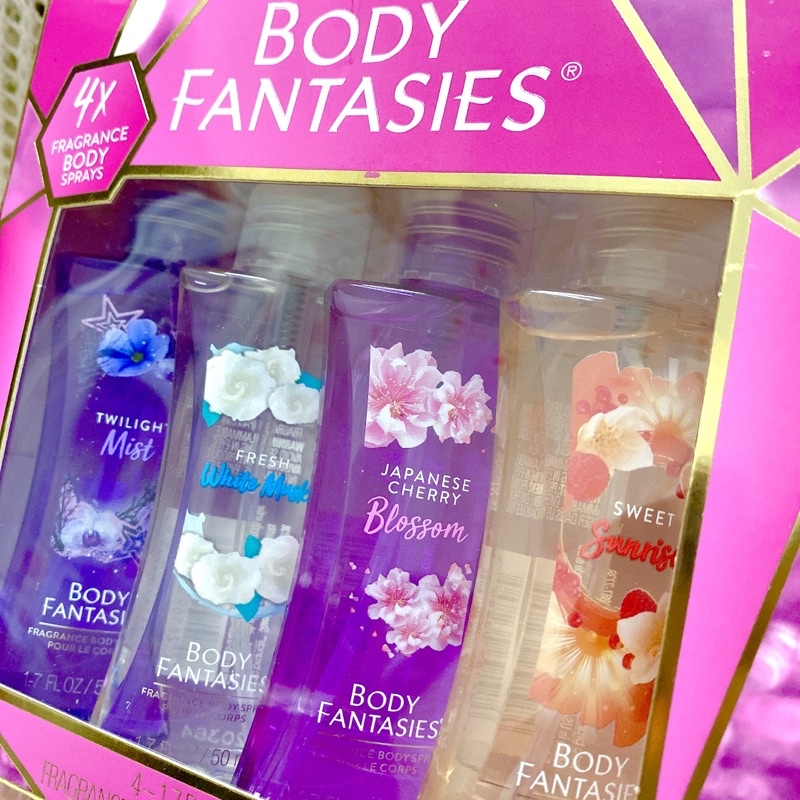 [Hàng USA] Set Fragrance Body Sprays / Giftset Xịt Thơm Body Fantasies 4 x 50ml (4 x 1.7 fl oz) | Thế Giới Skin Care