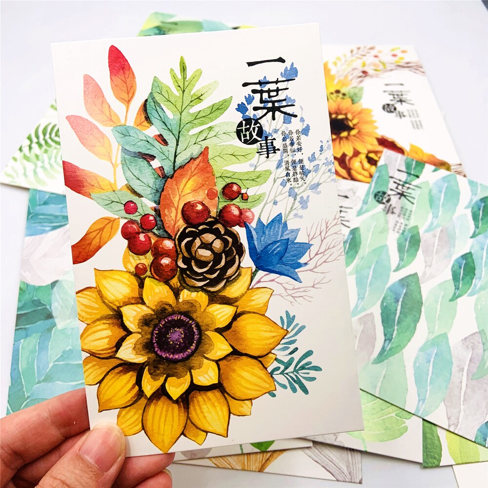 Hộp 36 Post Card Chủ Đề Hoa Lá (9.3 x 14.3cm)