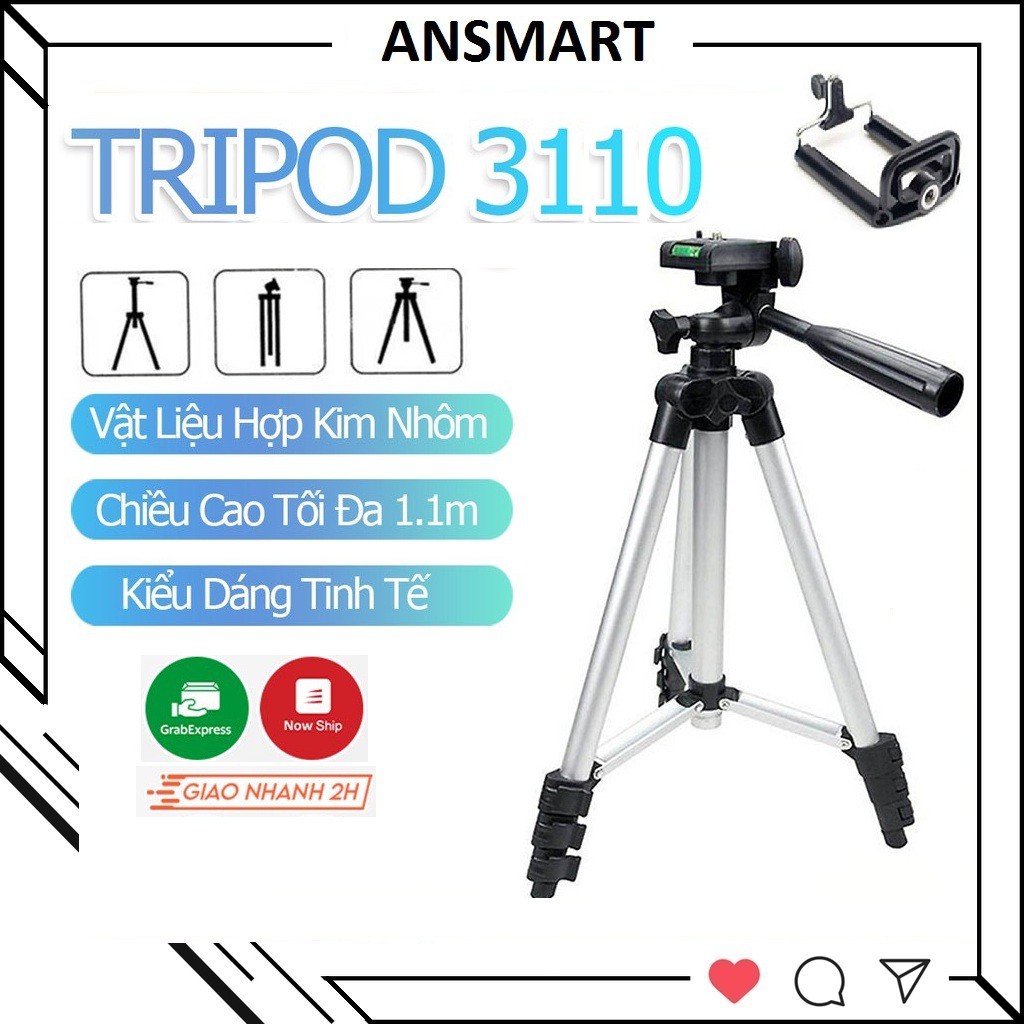 Giá đỡ 3 chân máy chụp ảnh Tripod TF-3110 + Miếng kẹp điện thoại