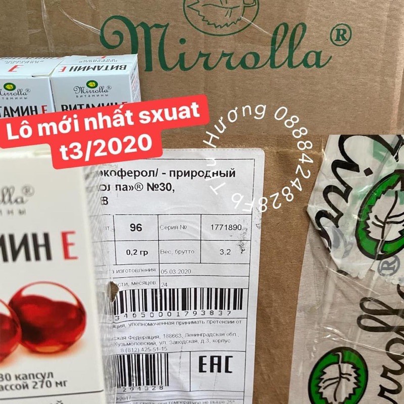 Viên uống Vitamin E đỏ 270mg Mirrolla Nga | BigBuy360 - bigbuy360.vn