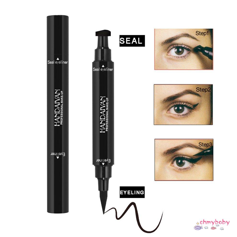HANDAIYAN Kẻ mắt hai đầu không thấm nước Kẻ mắt đen Triangle Seal Eyeliner [8/10]