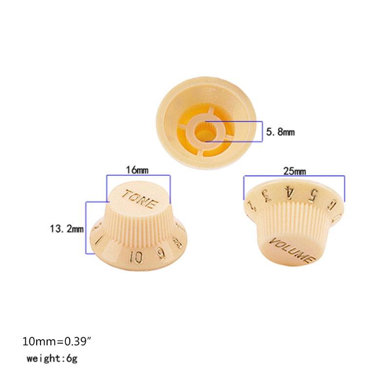 Set 3 Núm Vặn Điều Chỉnh Âm Lượng Tông Đàn Guitar Bằng Nhựa Pp Màu Đen / Vàng