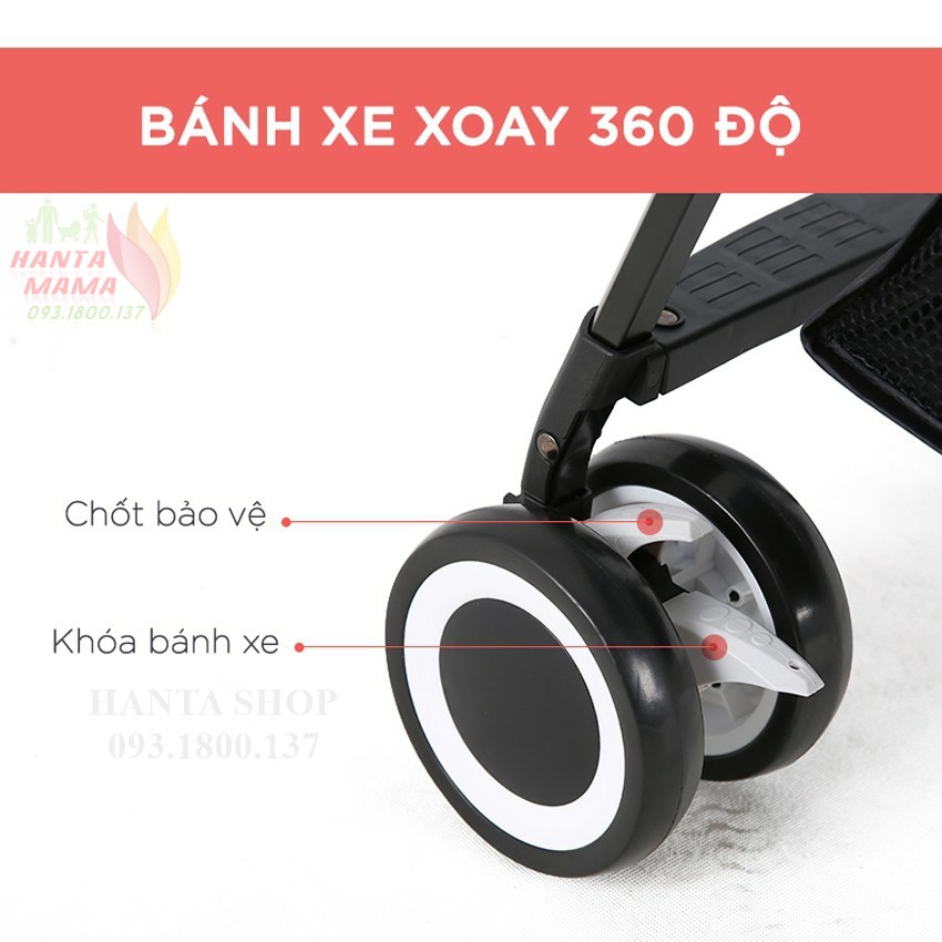 Xe đẩy Vovo 2 chiều 3 tư thế 2021 (có màn che nắng) Gấp Gọn Nhập khẩu Chính Hãng