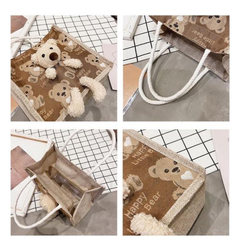 Túi Cói Gấu Bông (FreeShip) xinh, đựng đồ tiện lợi TCOIGAUBONG