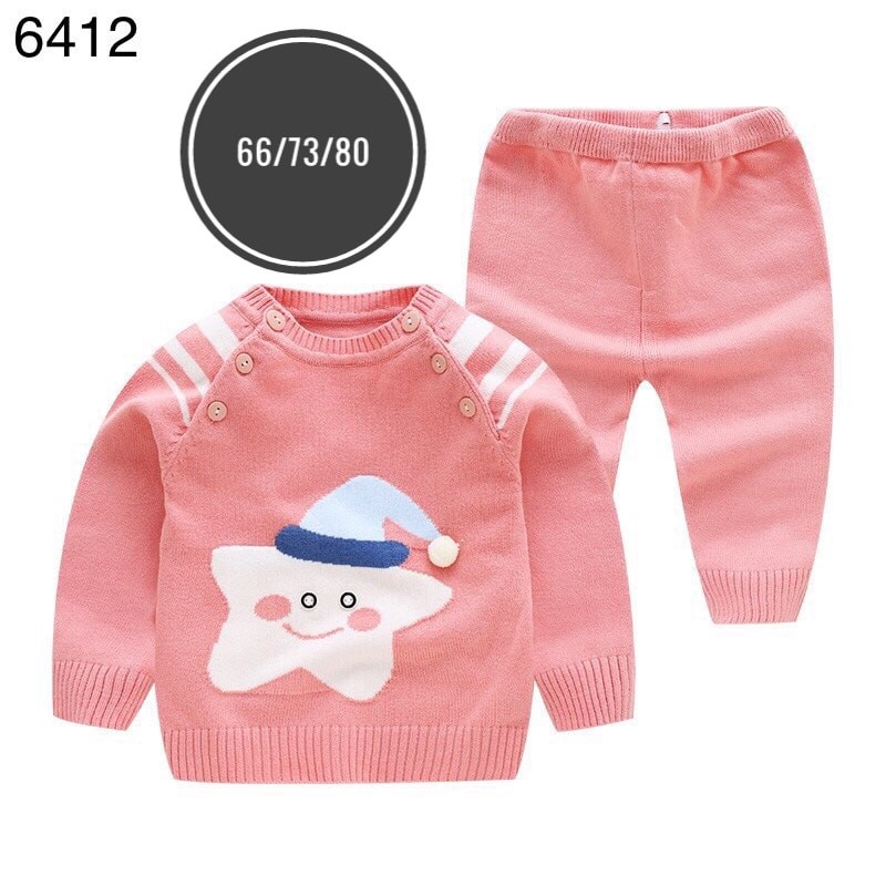 Bộ len I love papa mama