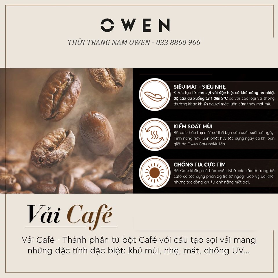 OWEN - Áo sơ mi ngắn tay Owen chất cafe 22713
