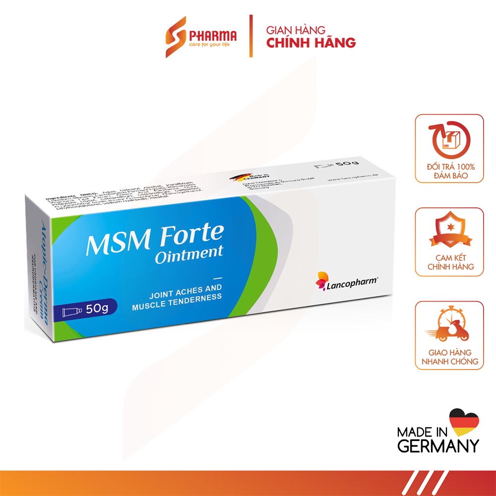 Kem bôi cho người bị đau khớp, nhức mỏi cơ LANCOPHARM MSM FORTE OINTMENT 50G – CREVIL [ĐỨC]