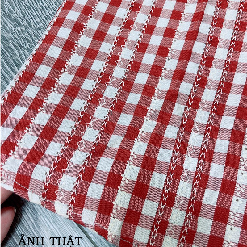 Áo kiểu nữ công sở Louro L214,kèm ảnh thật, mẫu áo công sở ngắn tay, họa tiết caro | BigBuy360 - bigbuy360.vn