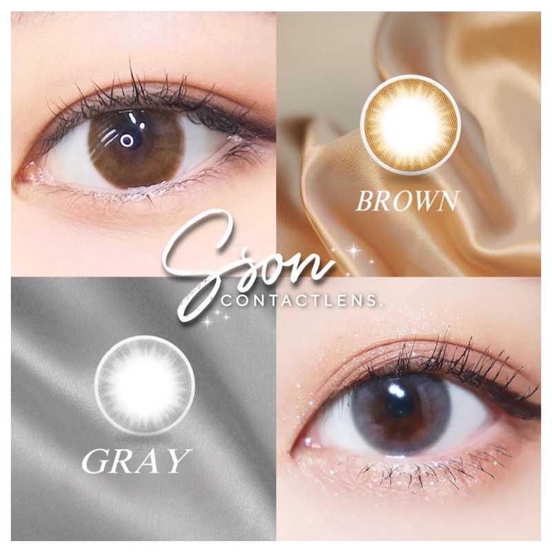 TỔNG HỢP MÀU XÁM, NÂU, giãn tự nhiên -Kính áp tròng (có cận tùy độ) LENS
