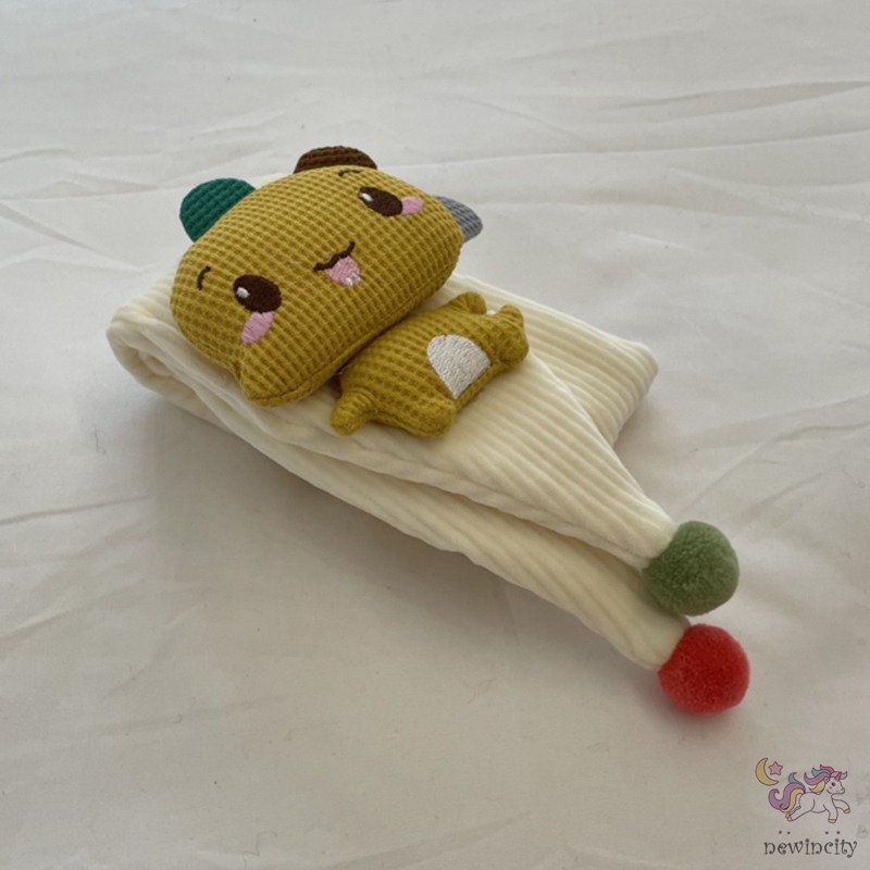 Khăn choàng cổ giữ ấm họa tiết hoạt hình phong cách Hàn Quốc cho bé