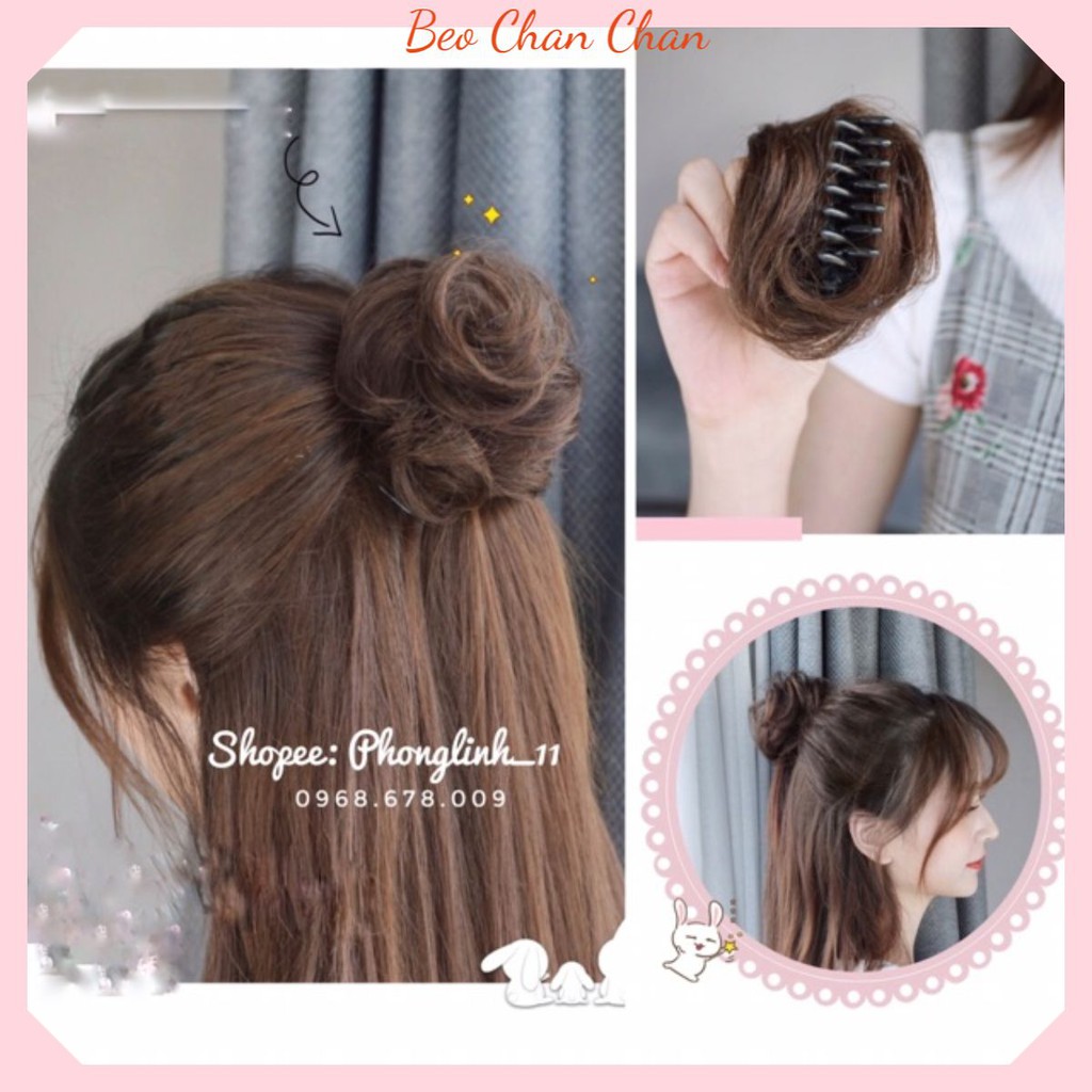 BÚI TÓC GIẢ KẸP NGOẠM XOĂN 1/3 ĐẦU TIỂU THƯ BÚI TÓC GIẢ NỮ ĐẸP CỦ TỎI VÔ CÙNG TỰ NHIÊN