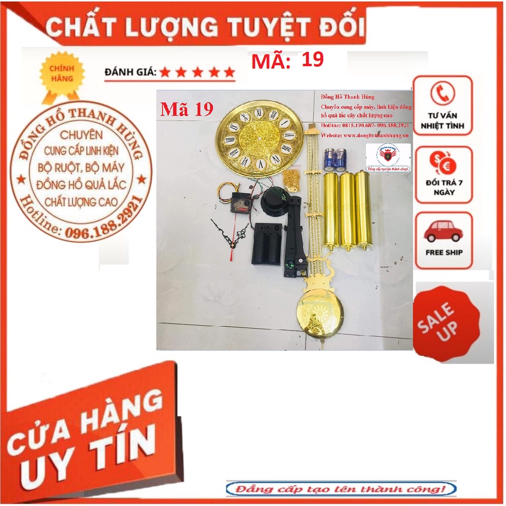 Bộ ruột đồng hồ nhôm cao cấp mặt vàng số la mã nổi mặt số 27 cm- Đồng Hồ Thanh Hùng