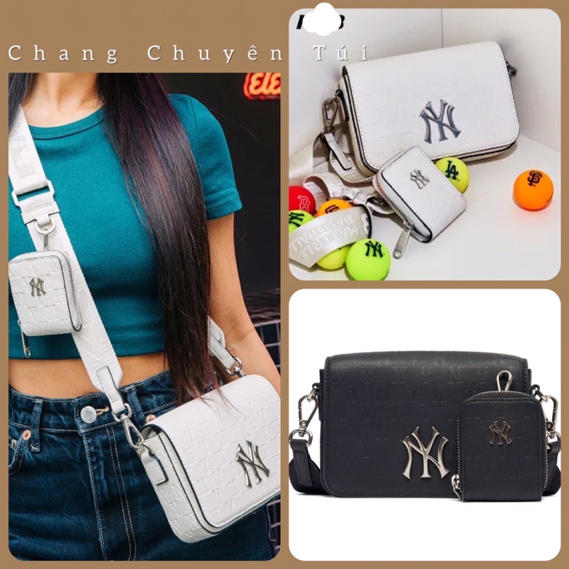Túi Mlb monogram 2 món dành cho nam và nữ hàng đẹp (clip thật)