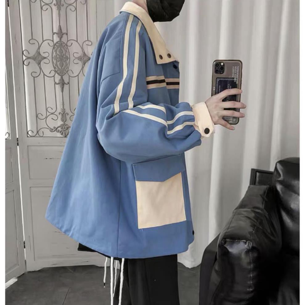 Áo khoác kaki túi hộp unsiex form rộng Túi To nam nữ thời trang kmg bao ngầu