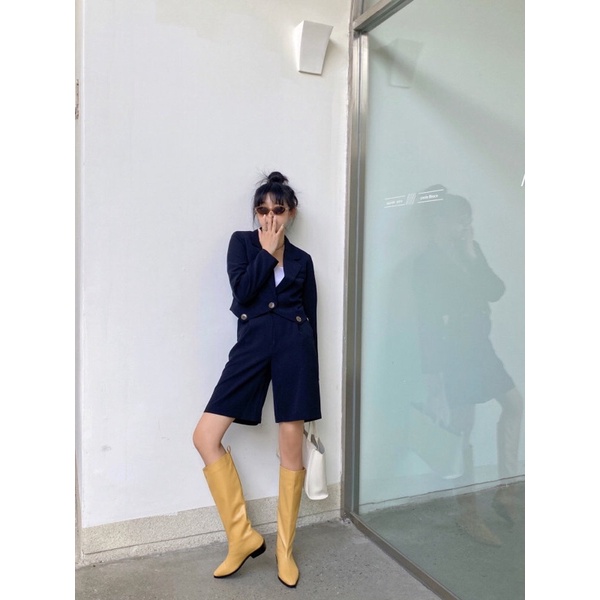 GIÀY BOOTS DA PU MŨI NHỌN ULZZANG